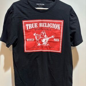 True Religion Black Tee with Red Graphic